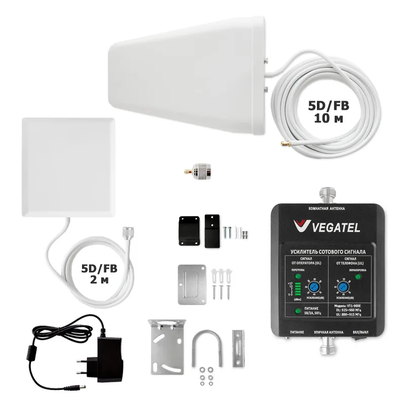 Репитер VEGATEL комплект VT1-900E-kit дом LED